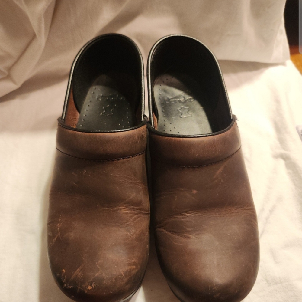 Dansko Clogs Brown Leather Size 38